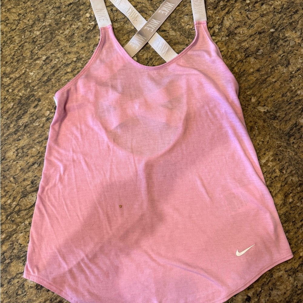 Nike Women's Light Pink Tank Top with White Straps